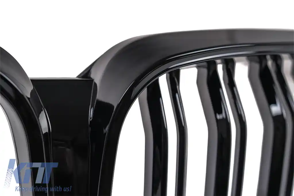 Grila Centrala cu LED compatibil cu BMW X5 G05 (2018-2022) Dubla Negru Lucios-image-6277388