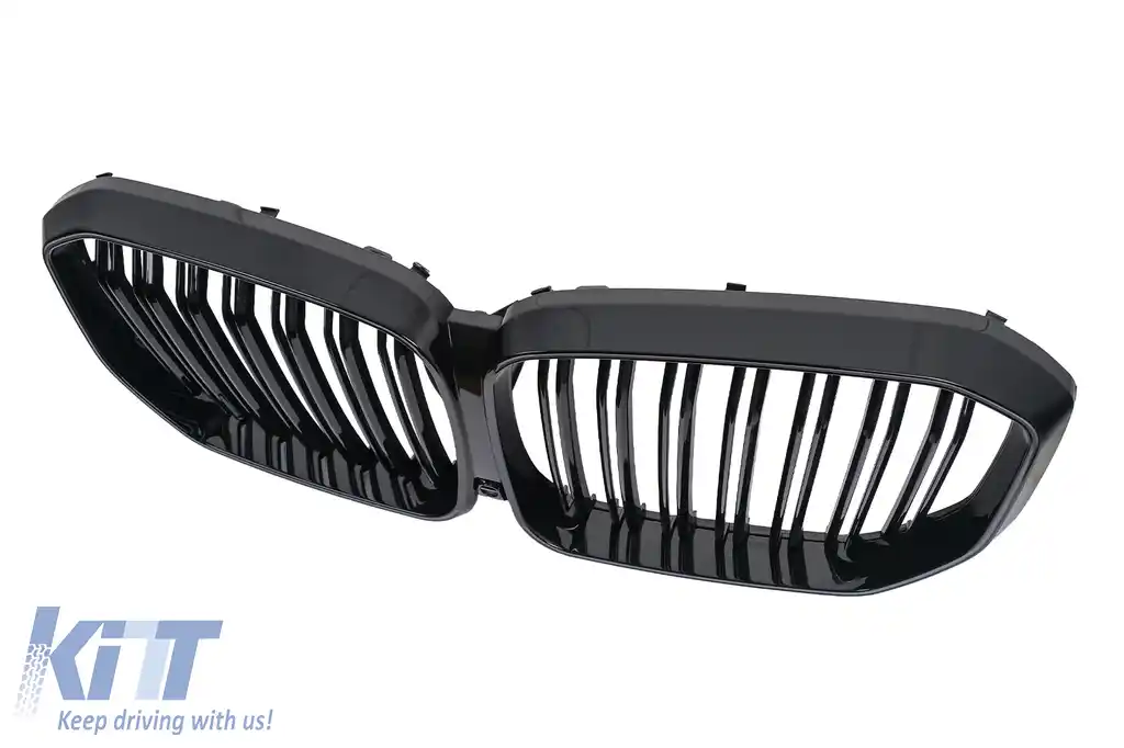Grila Centrala cu LED compatibil cu BMW X5 G05 (2018-2022) Dubla Negru Lucios-image-6277390
