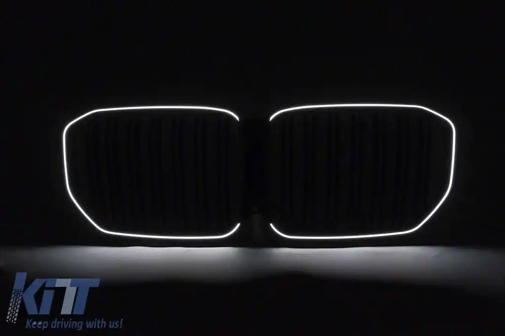 Grila Centrala cu LED compatibil cu BMW X5 G05 (2018-2022) Dubla Negru Lucios-image-6277391