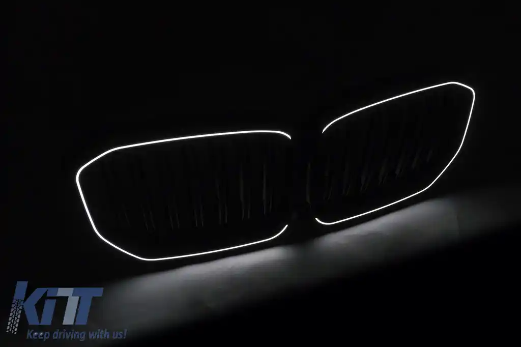 Grila Centrala cu LED compatibil cu BMW X5 G05 (2018-2022) Dubla Negru Lucios-image-6277392