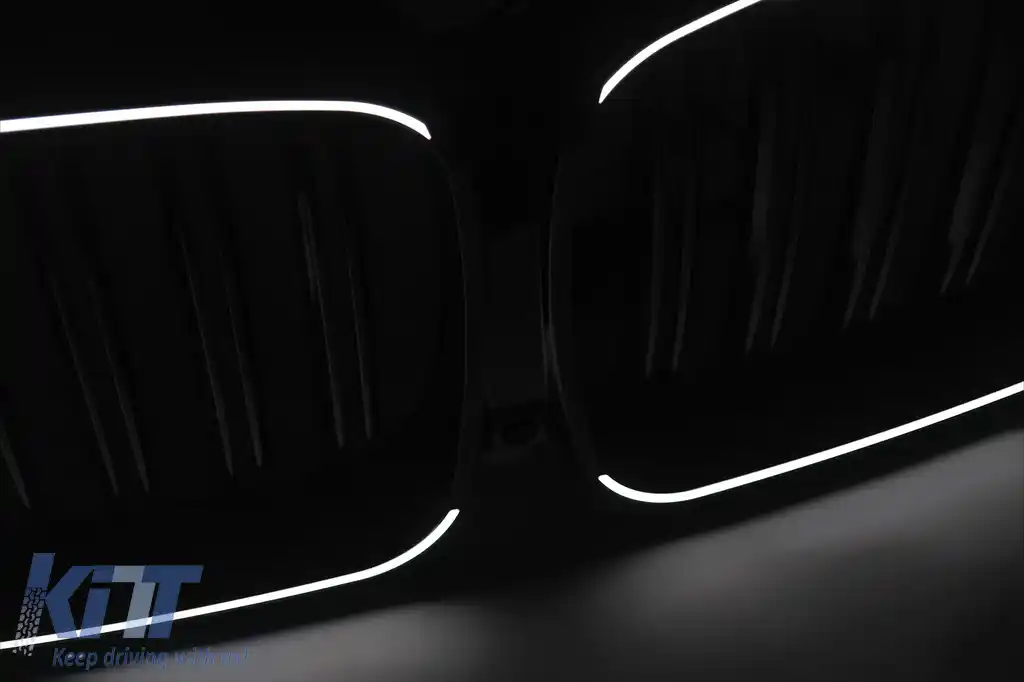 Grila Centrala cu LED compatibil cu BMW X5 G05 (2018-2022) Dubla Negru Lucios-image-6277393