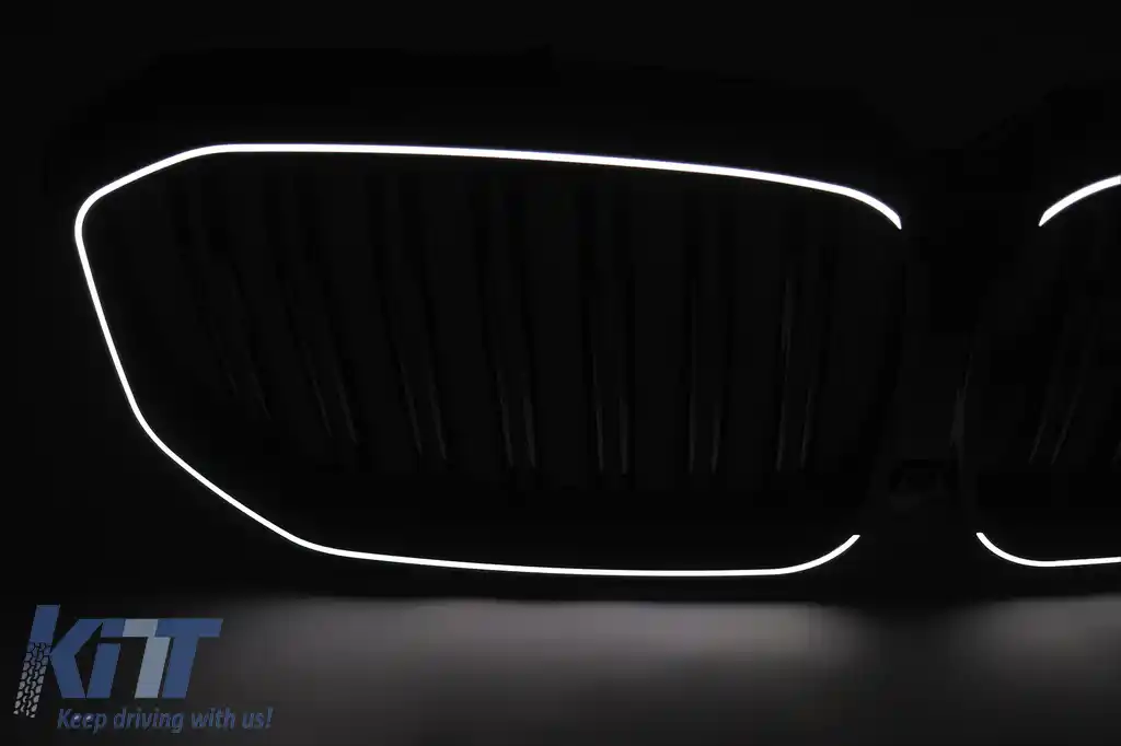 Grila Centrala cu LED compatibil cu BMW X5 G05 (2018-2022) Dubla Negru Lucios-image-6277395
