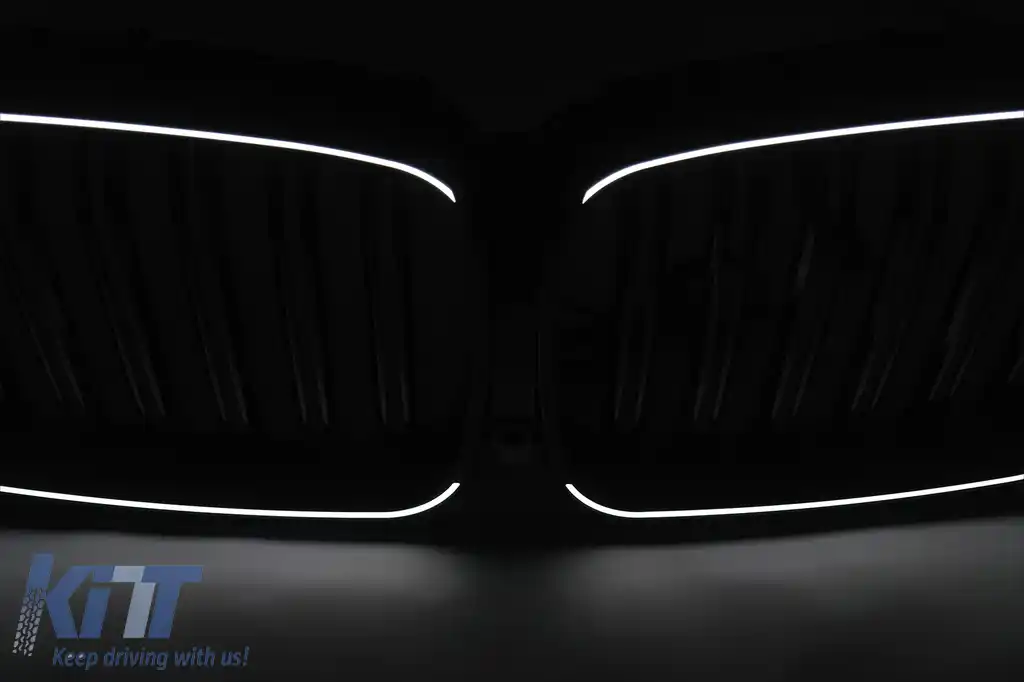 Grila Centrala cu LED compatibil cu BMW X5 G05 (2018-2022) Dubla Negru Lucios-image-6277396