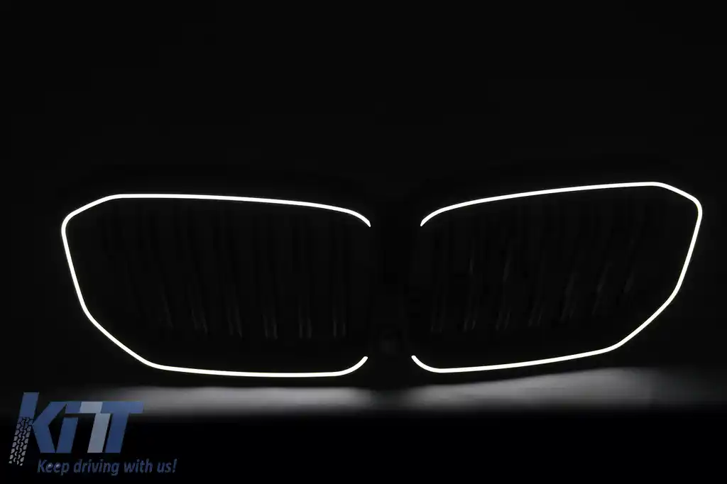 Grila Centrala cu LED compatibil cu BMW X5 G05 (2018-2022) Dubla Negru Lucios-image-6277400