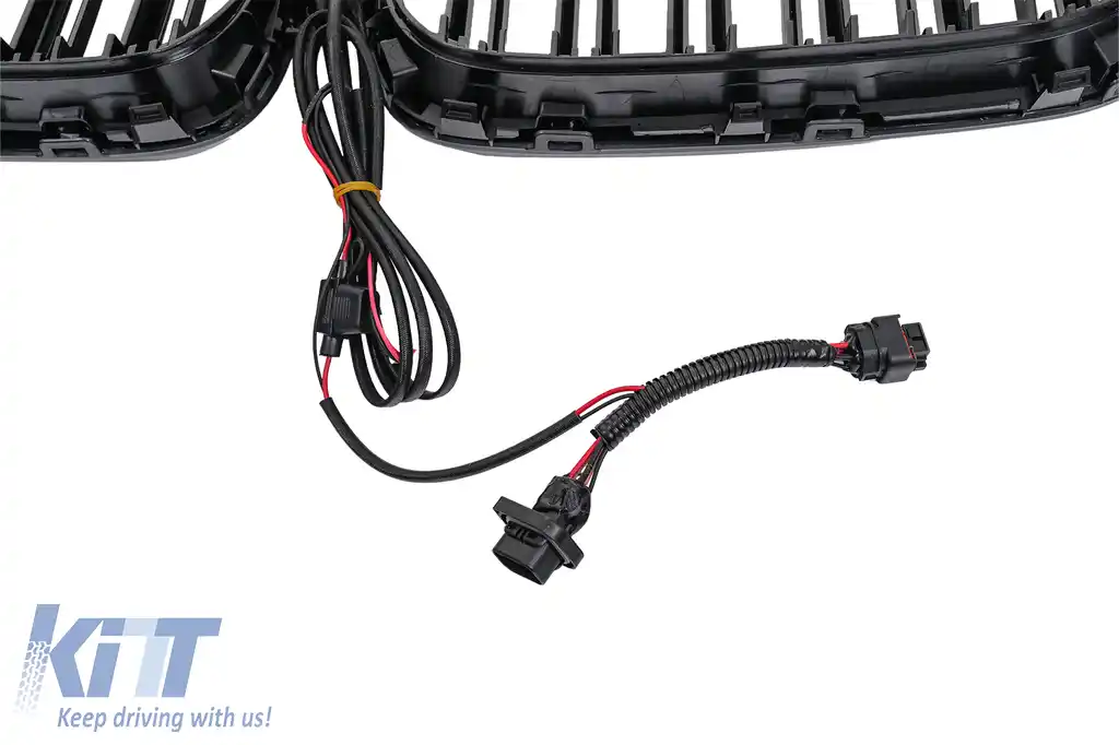 Grila Centrala cu LED compatibil cu BMW X5 G05 (2018-2022) Dubla Negru Lucios-image-6277405