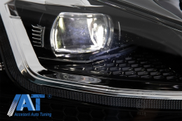 Grila Centrala cu RHD Faruri LED Semnal Dinamic compatibil cu VW Golf 7.5 VII Facelift (2017+) GTI Look Rosu/Crom-image-6058418