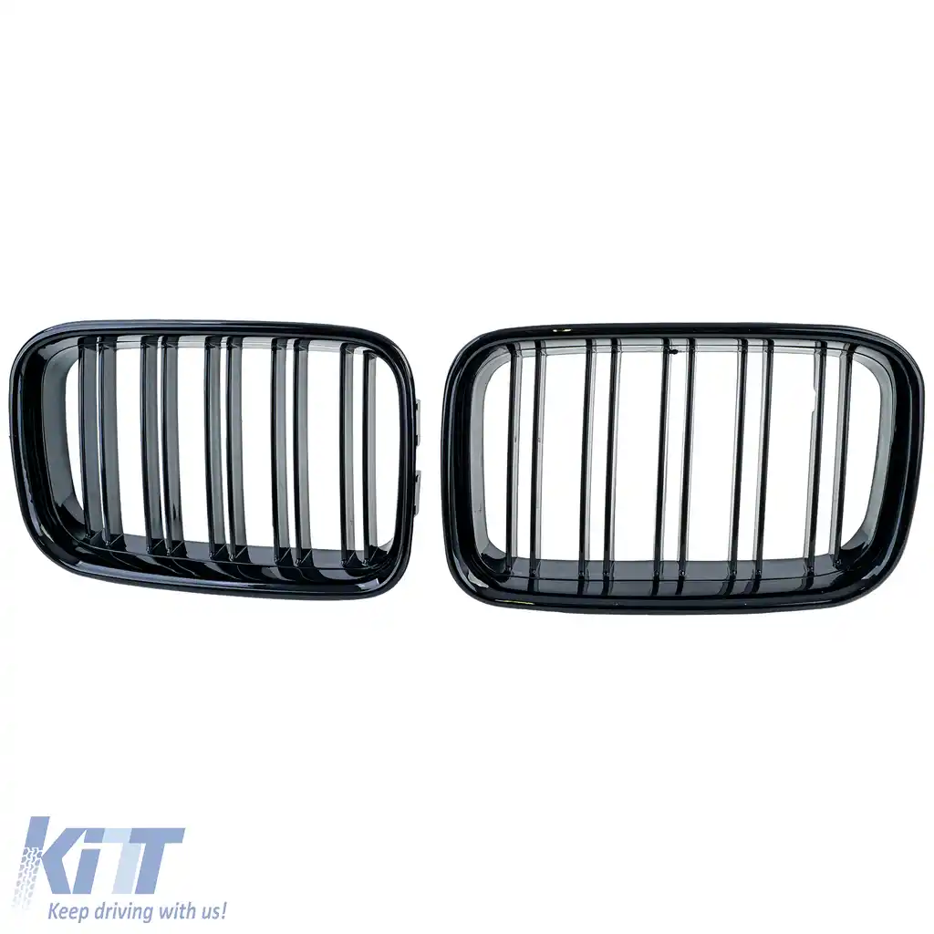 Grilaj cu două fante tip rinichi Performance lucios, potrivit pentru BMW Seria 3 E36 pre-facelift 90-96-image-6197235