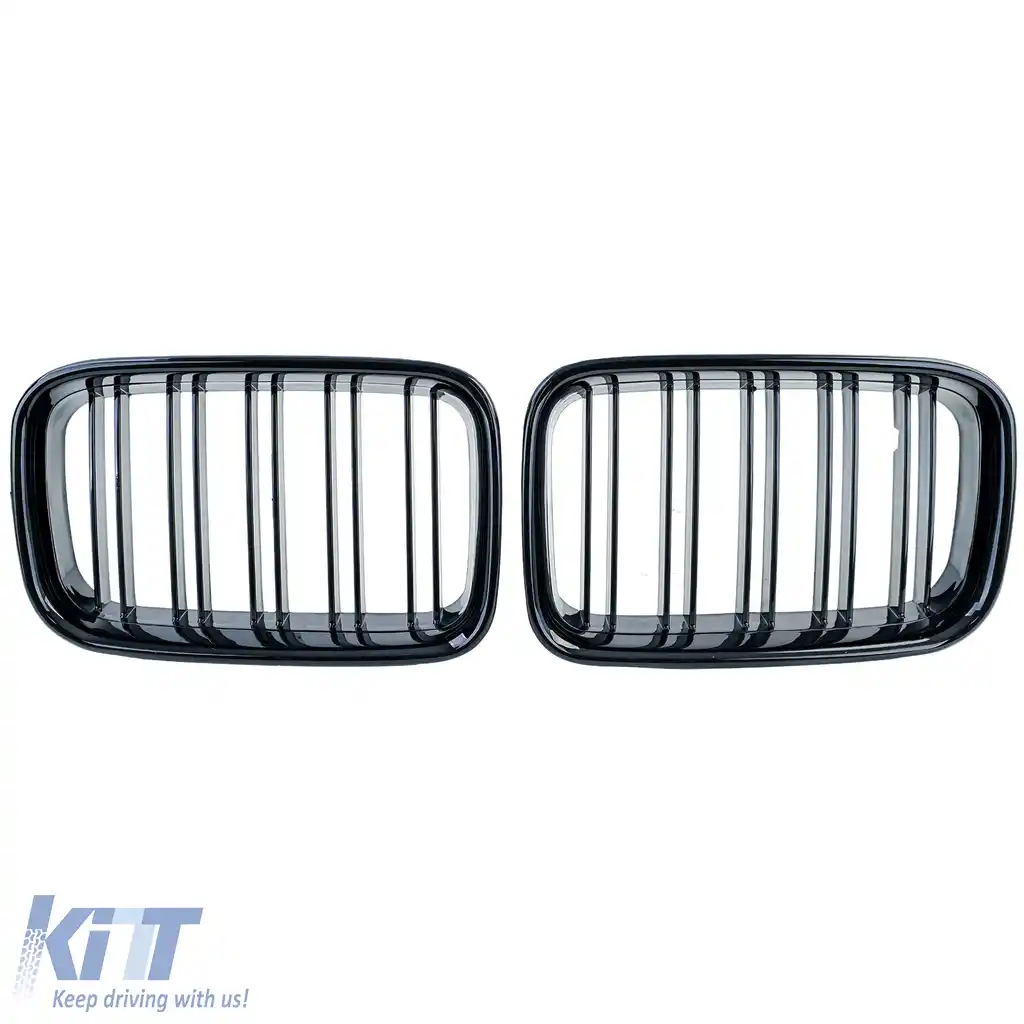 Grilaj cu două fante tip rinichi Performance lucios, potrivit pentru BMW Seria 3 E36 pre-facelift 90-96-image-6197236