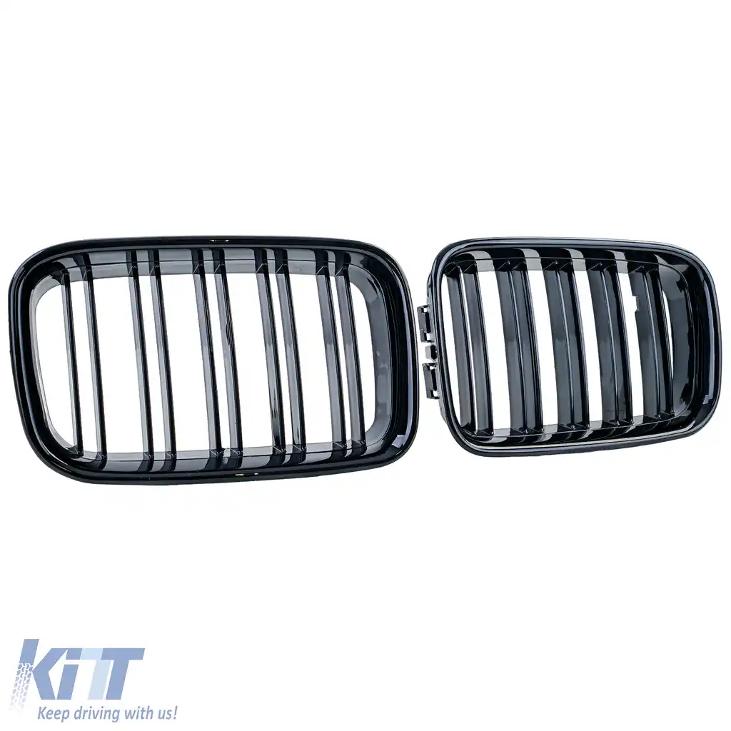 Grilaj cu două fante tip rinichi Performance lucios, potrivit pentru BMW Seria 3 E36 pre-facelift 90-96-image-6197239