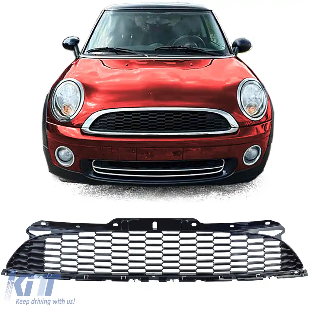 Grilaj cu fagure negru lucios potrivit pentru Mini One Cooper JCW R56 R57 R58 R59