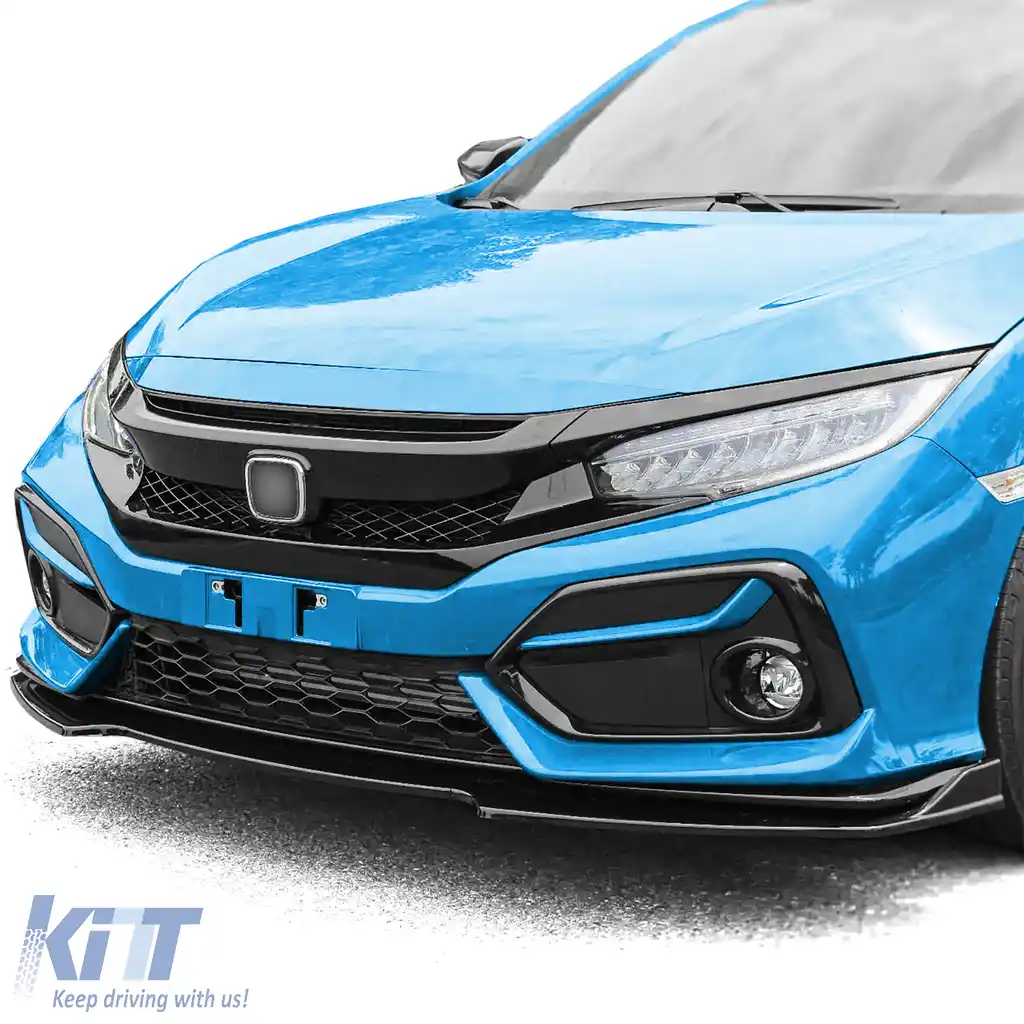 Grilaj cu fagure TR Performance Gloss Black potrivit pentru Honda Civic X FC FK 2016-2020-image-6207618