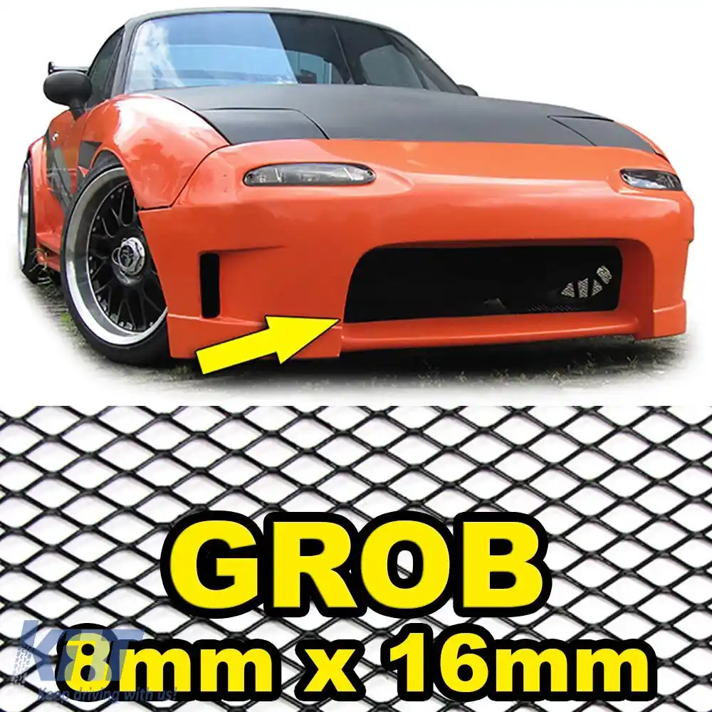 Grilaj de curse din plasă de aluminiu, grilaj tip fagure, grilaj de curse 100x40cm 8x16mm negru