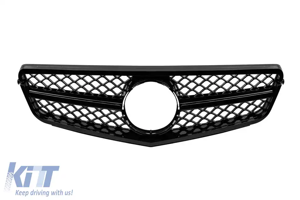 Grilaj de lac negru A Design tip C63 potrivit pentru Mercedes C-Class W204 sedan, break, coupe 2007-2014 cu un singur fascicul