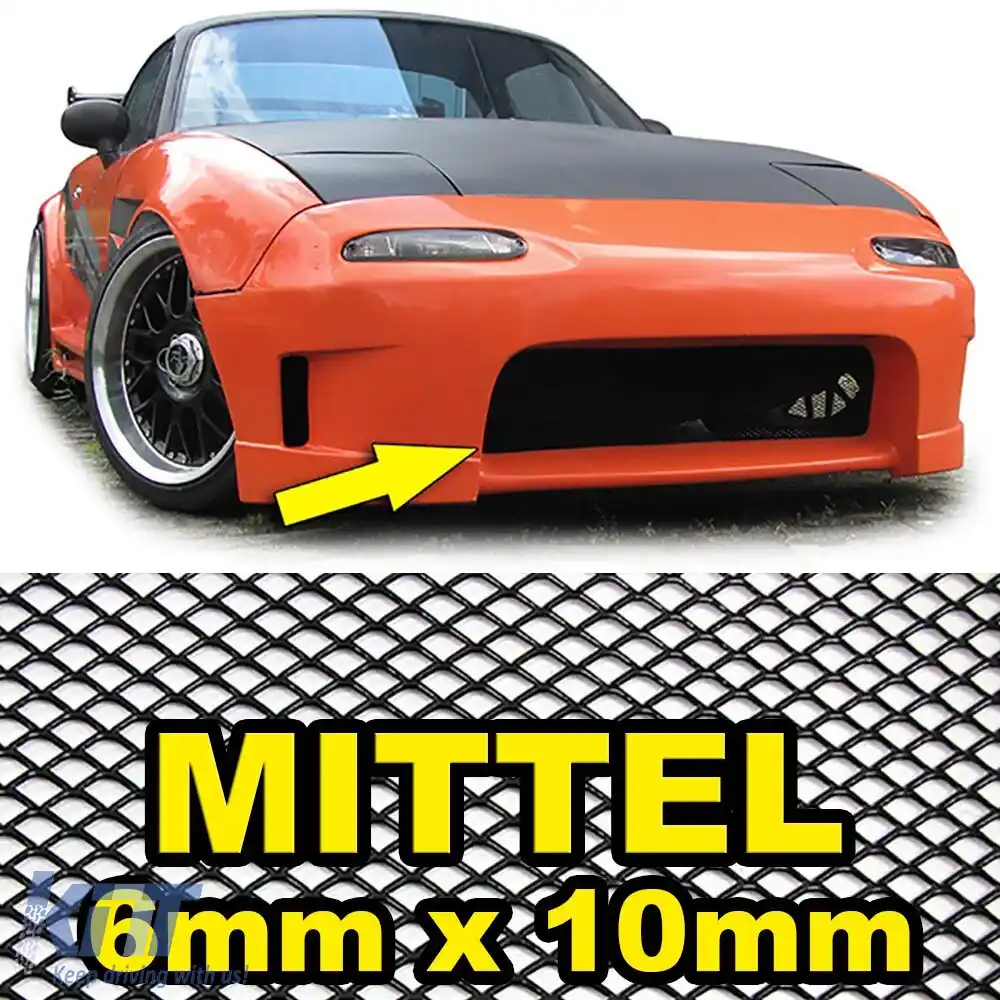 Grilaj de racing din plasă de aluminiu, grilaj tip fagure, grilaj de cursă 150x30cm 6x10mm negru