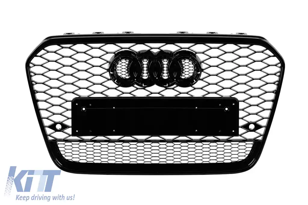 Grilaj de tuning lacuit negru potrivit pentru Audi A6 2011-2015