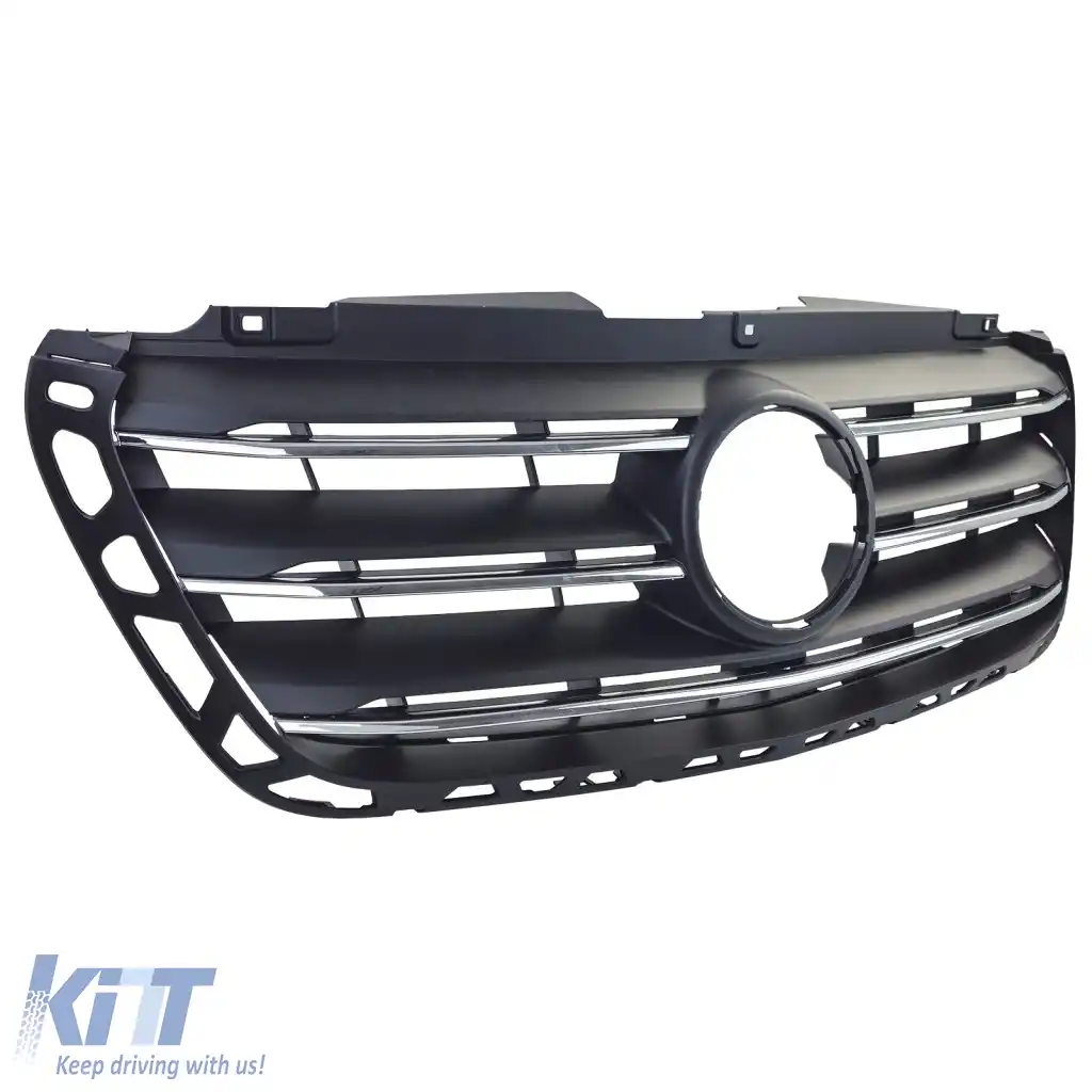 Grilaj frontal cu fante cromate, potrivit pentru Mercedes Sprinter W907 W910 2018-2024-image-6327454