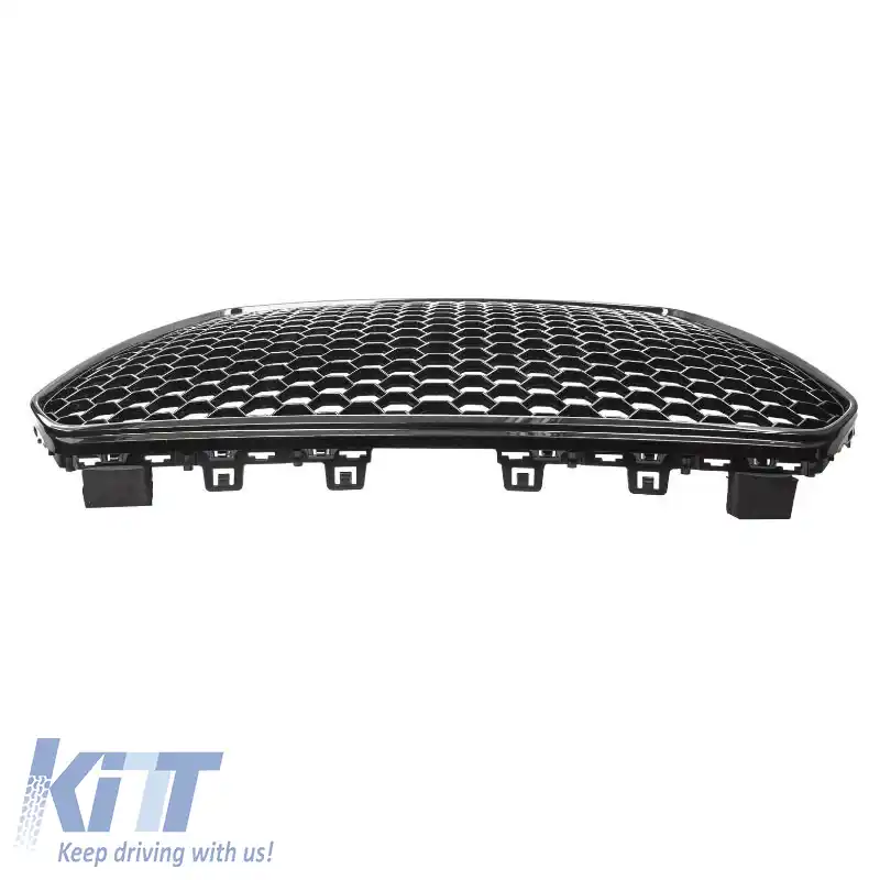 Grilaj frontal potrivit pentru Audi A5 11-16 8T/8F RS-Look cu fagure lucios negru 1 buc.-image-6310528
