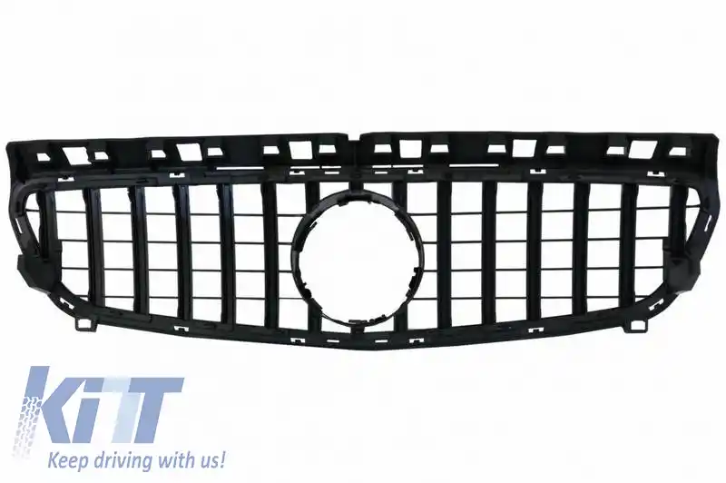 Grilaj frontal potrivit pentru Mercedes-Benz A-Class W176 12-15 GT A Design Panamericana Look Negru/Chrom 1 Pc-image-6296026
