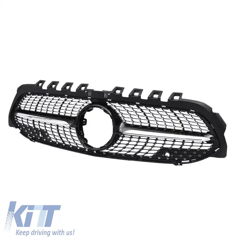Grilaj frontal potrivit pentru Mercedes-Benz A-Class W177 18+ Aspect Diamond A Negru/Chrome 1 Pc-image-6301187