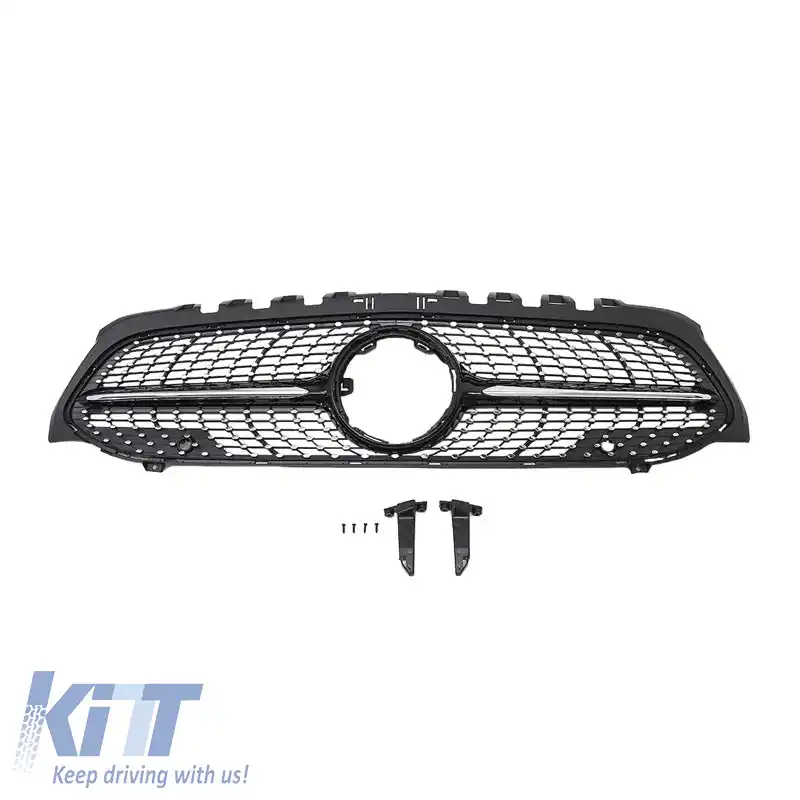 Grilaj frontal potrivit pentru Mercedes-Benz A-Class W177 18+ Aspect Diamond A Negru/Chrome 1 Pc-image-6301188