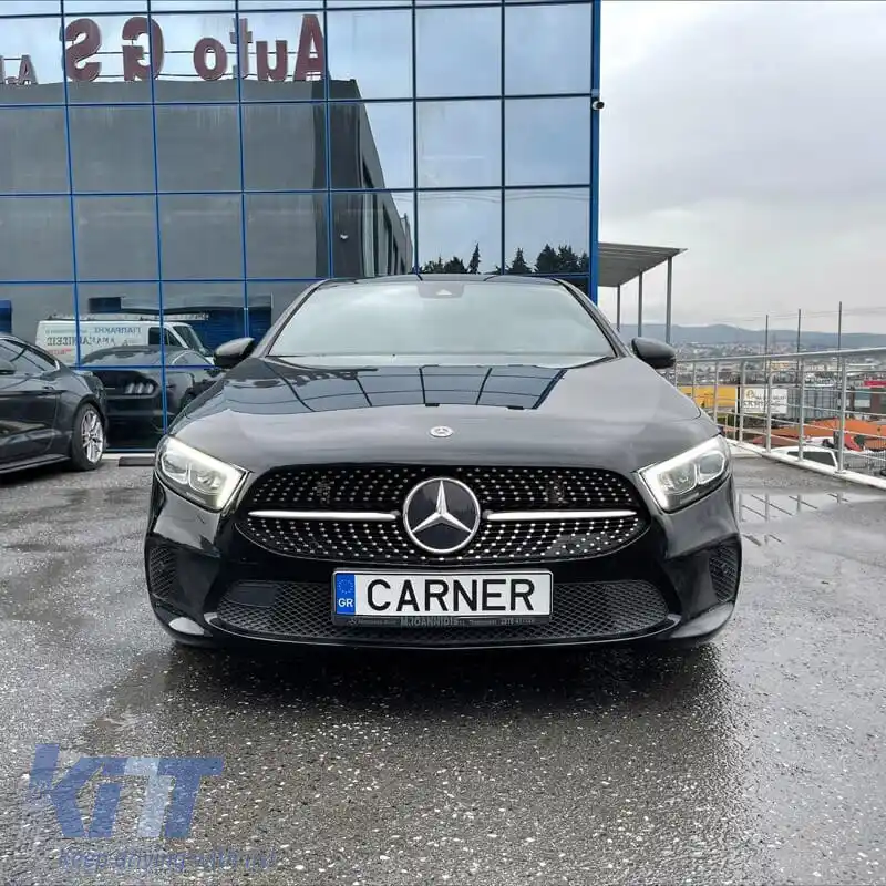 Grilaj frontal potrivit pentru Mercedes-Benz A-Class W177 18+ Aspect Diamond A Negru/Chrome 1 Pc-image-6301193