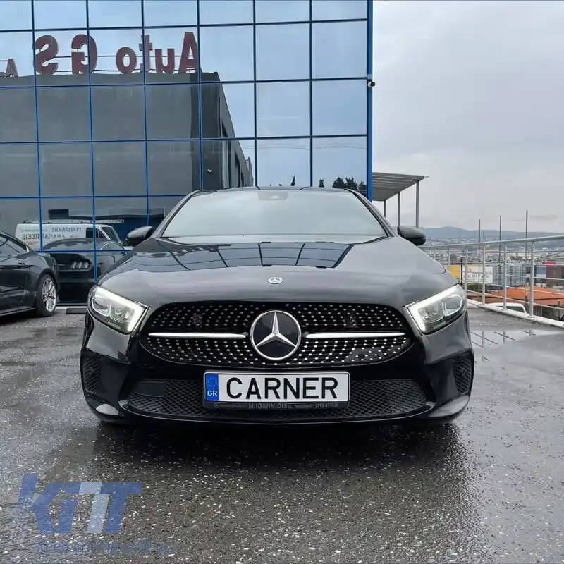 Grilaj frontal potrivit pentru Mercedes-Benz A-Class W177 18+ Aspect Diamond A Negru/Chrome 1 Pc-image-6301194