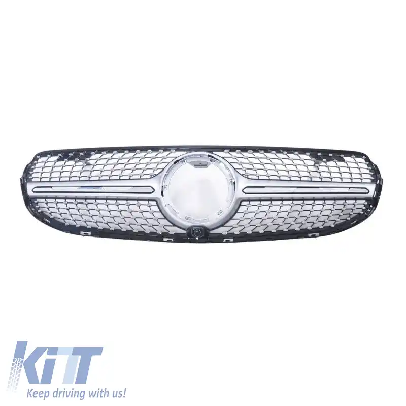 Grilaj frontal potrivit pentru Mercedes-Benz GLC-Class X253 19+ Facelift Aspect diamant argintiu/ cromat-image-6312149