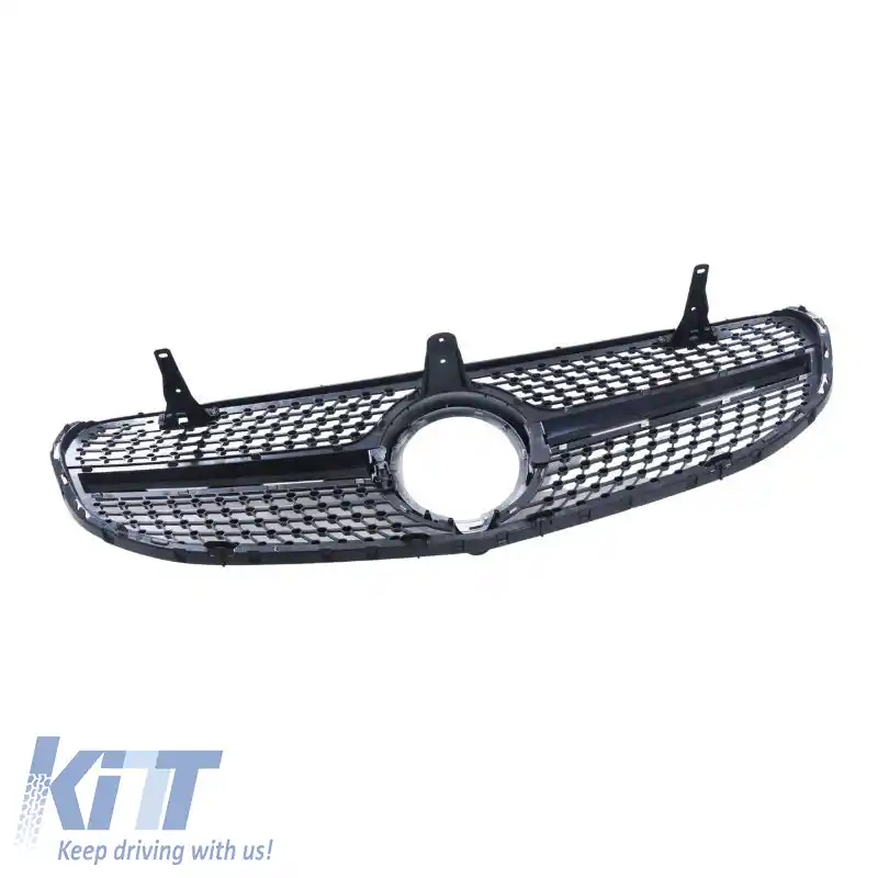 Grilaj frontal potrivit pentru Mercedes-Benz GLC-Class X253 19+ Facelift Aspect diamant argintiu/ cromat-image-6312153