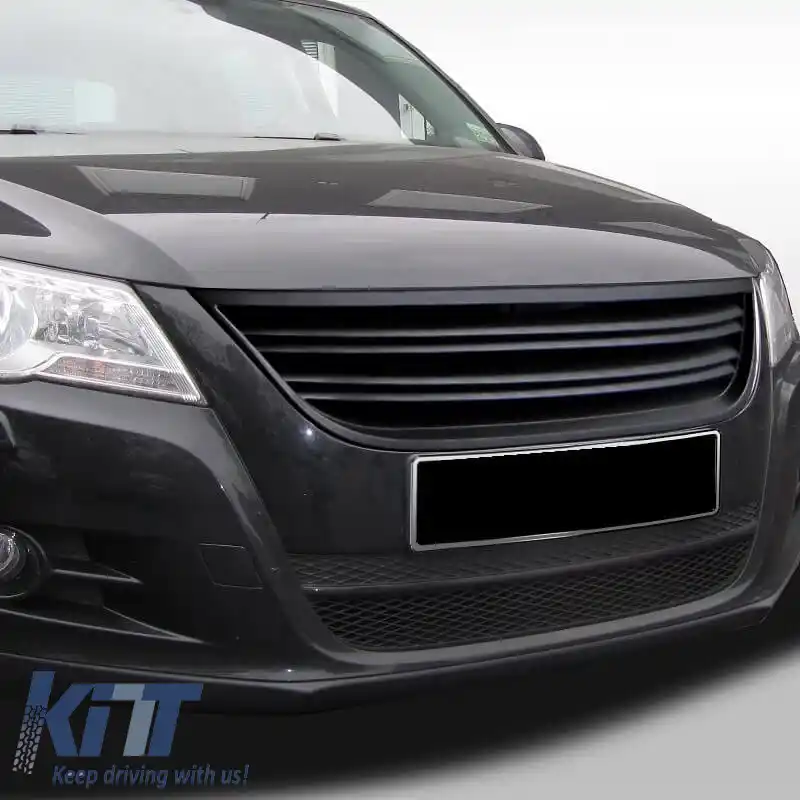 Grilaj frontal potrivit pentru Tiguan mk1 07-11 R Look Negru Mat Cu 2 Grile Duble 1 Buc-image-6325828