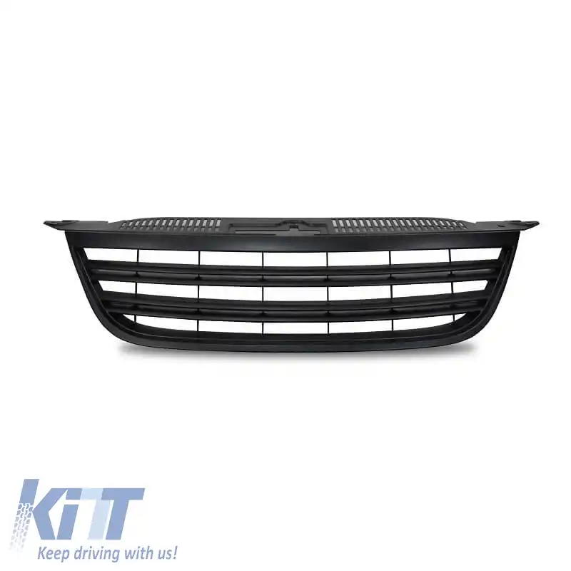 Grilaj frontal potrivit pentru Tiguan mk1 07-11 R Look Negru Mat Cu 2 Grile Duble 1 Buc-image-6325829