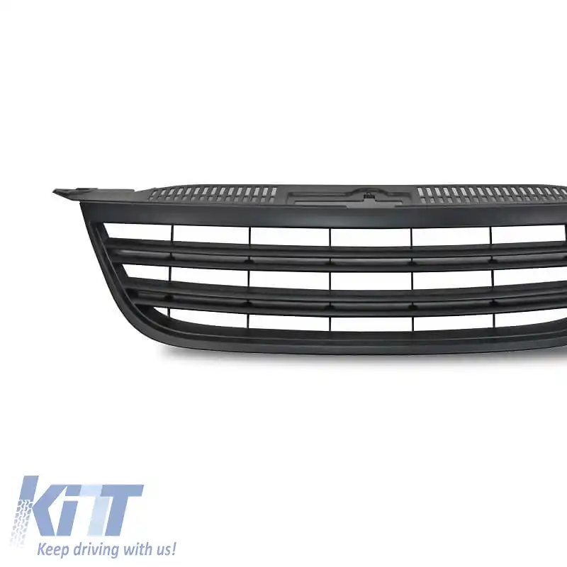 Grilaj frontal potrivit pentru Tiguan mk1 07-11 R Look Negru Mat Cu 2 Grile Duble 1 Buc-image-6325830
