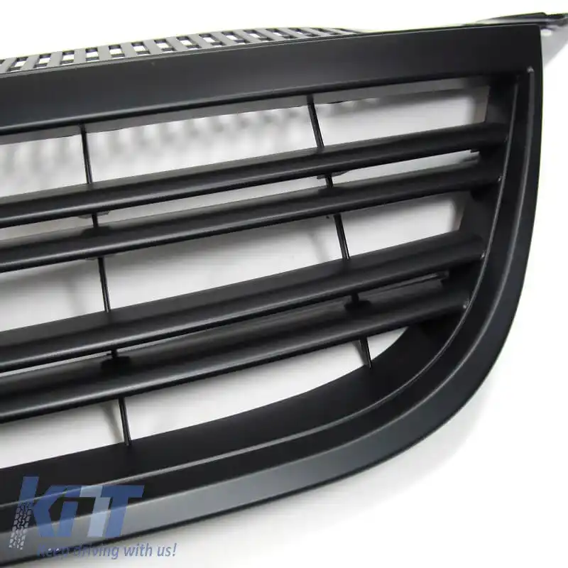Grilaj frontal potrivit pentru Tiguan mk1 07-11 R Look Negru Mat Cu 2 Grile Duble 1 Buc-image-6325831