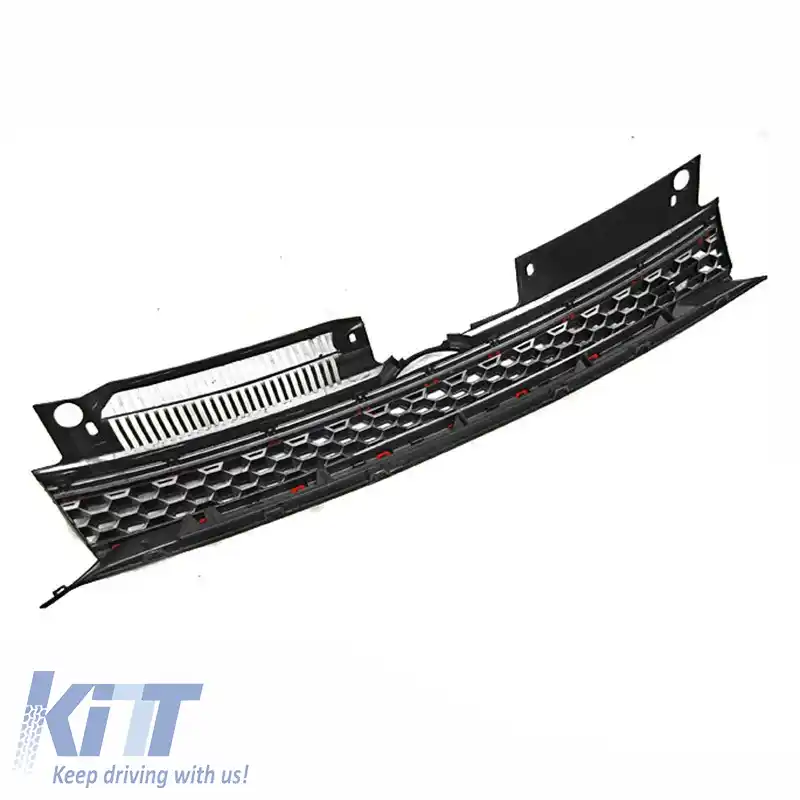 Grilaj frontal potrivit pentru VW Golf VI (6) 08-11 GTI Look cu plasă și linie roșie 1 buc.-image-6295813