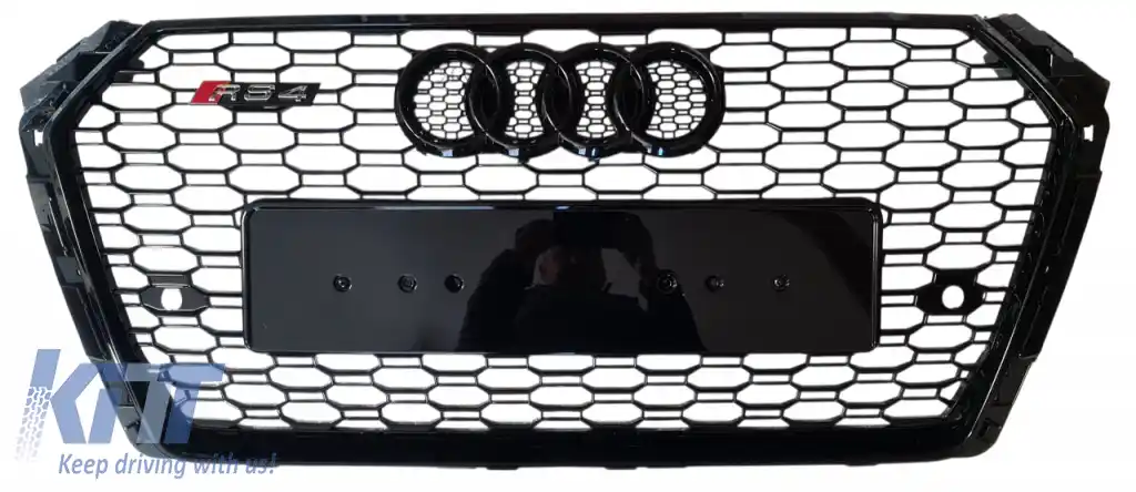Grilaj frontal stil RS4 potrivit pentru Audi A4 B9 2016 - 2019!-image-6326314