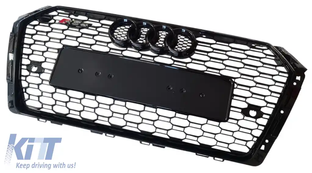 Grilaj frontal stil RS4 potrivit pentru Audi A4 B9 2016 - 2019!-image-6326316