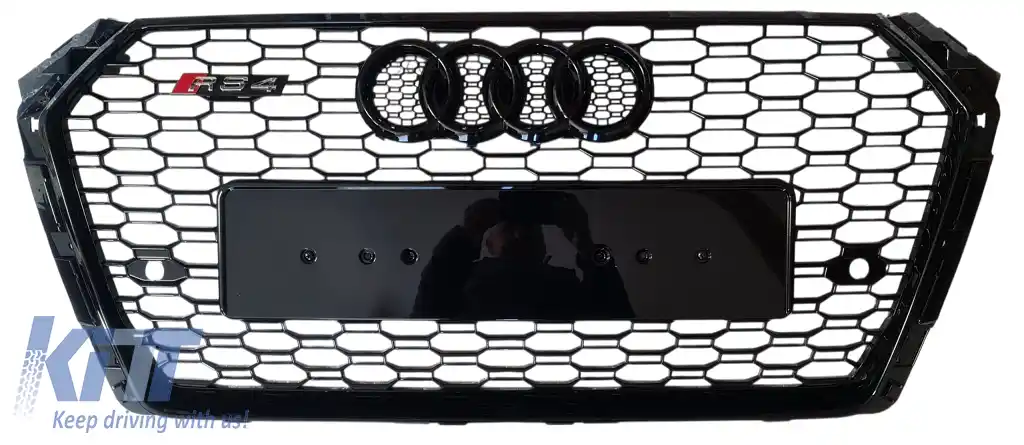 Grilaj frontal stil RS4 potrivit pentru Audi A4 B9 2016 - 2019!-image-6326317
