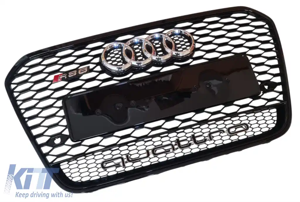 Grilaj frontal stil RS6 Quattro potrivit pentru Audi A6 C7 2013 - 2016!-image-6326327