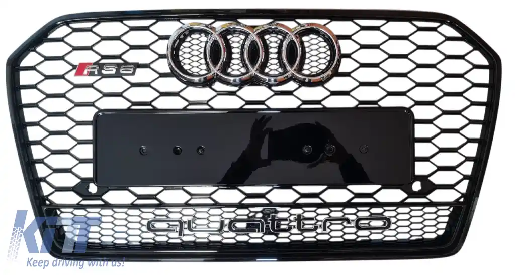 Grilaj frontal stil RS6 Quattro potrivit pentru Audi A6 C7.5 2016 - 2018!-image-6326330