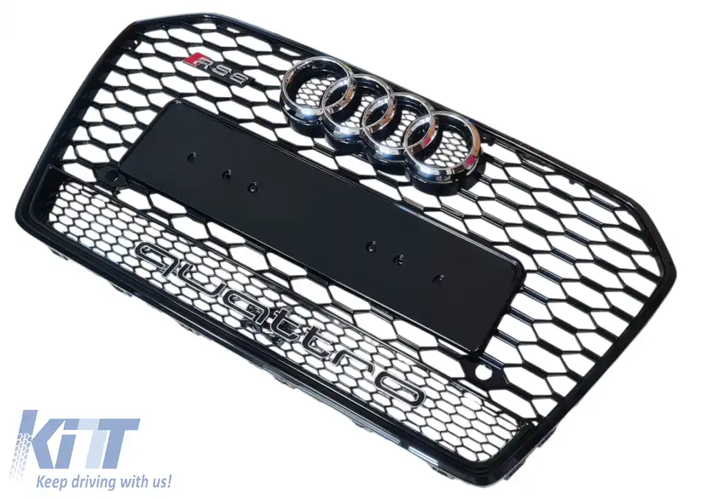 Grilaj frontal stil RS6 Quattro potrivit pentru Audi A6 C7.5 2016 - 2018!-image-6326331