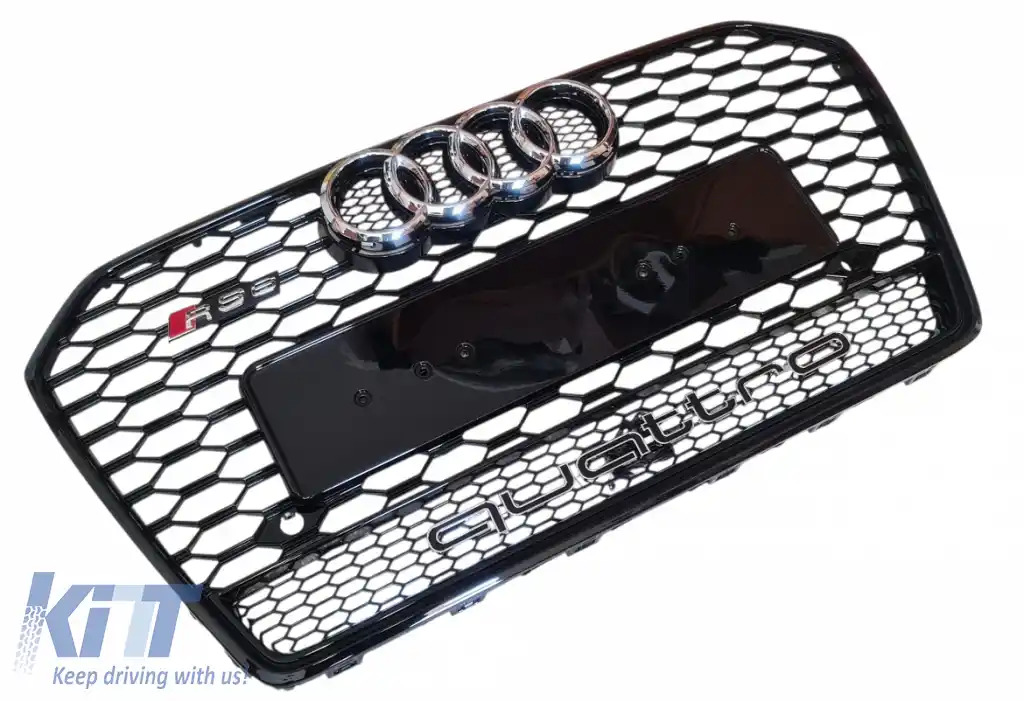 Grilaj frontal stil RS6 Quattro potrivit pentru Audi A6 C7.5 2016 - 2018!-image-6326332