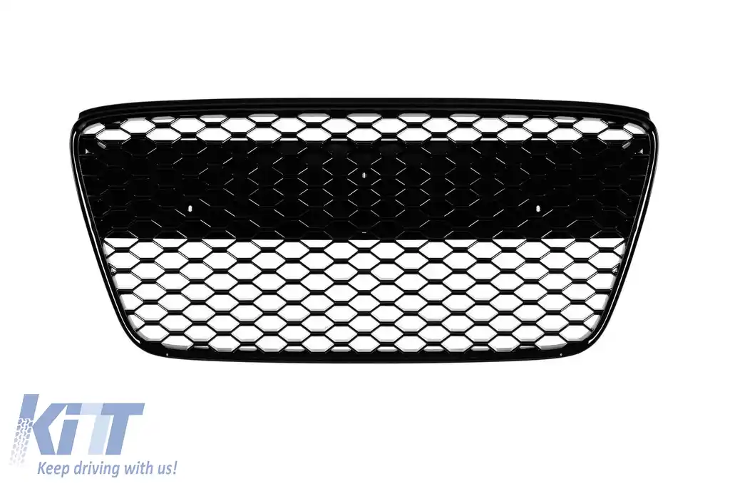 Grilaj Gloss Black în stil RS, potrivit pentru Audi R8 2013-2015, cu ramă Gloss Black