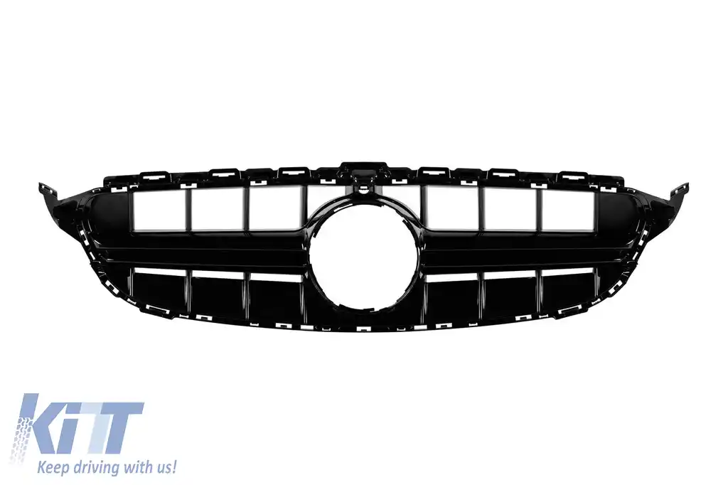 Grilaj lacuit negru tip E63 potrivit pentru Mercedes Clasa C W205, S205 2014-2019