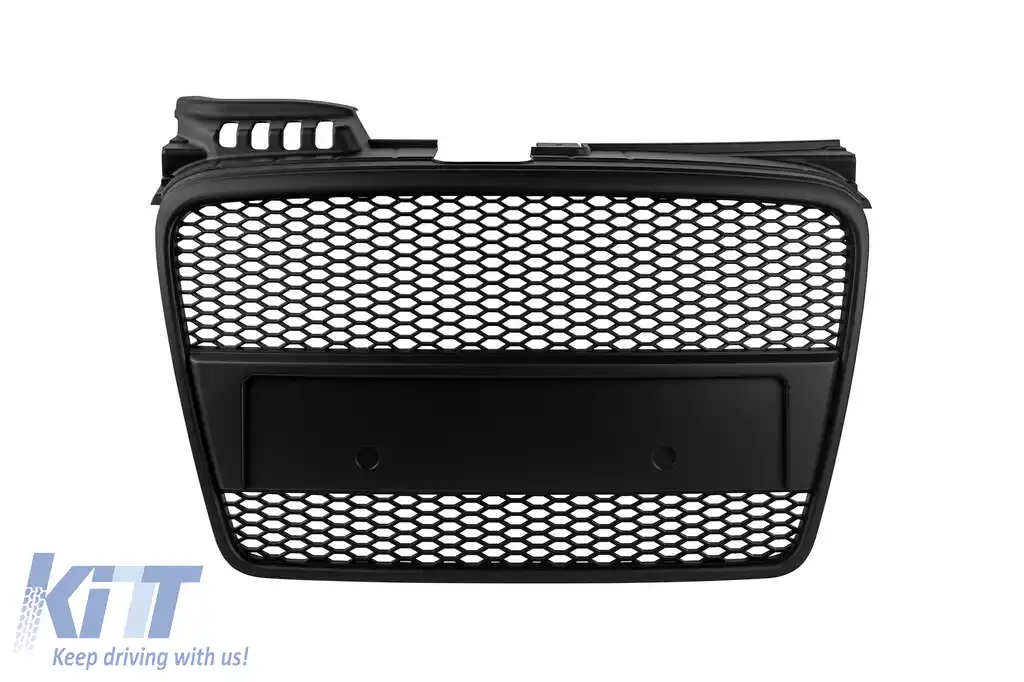 image-72-Grilaj mat negru fără emblemă tip RS potrivit pentru Audi A4 B7 sedan, break 2004-2007 cu bara de protecție standard