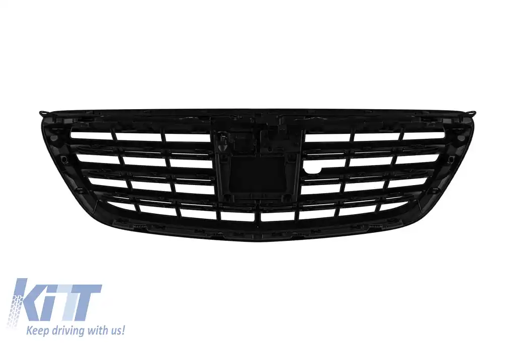 Grilaj mat negru tip A Design potrivit pentru Mercedes S-Class W222 2013-2020 pentru modelul cu Distronic și Night Vision-image-6145743