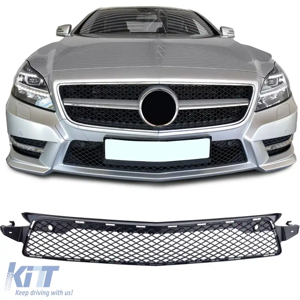 Grilaj radiator din plasă în bara de protecție potrivit pentru Mercedes CLS C218 X218 11-14 cu pachetul A Design