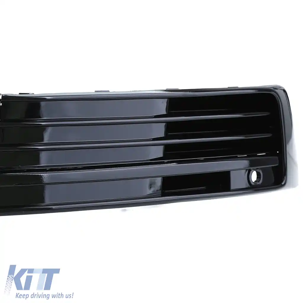 Grilaj Radiator Mesh Bumper Negru Lucios potrivit pentru VW T6 Multivan cu ACC 15-19-image-6192781