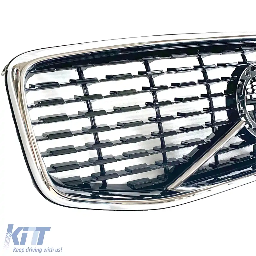 Grilaj radiator negru lucios cu cadru cromat, potrivit pentru Volvo XC60 II 2017-2021-image-6210295