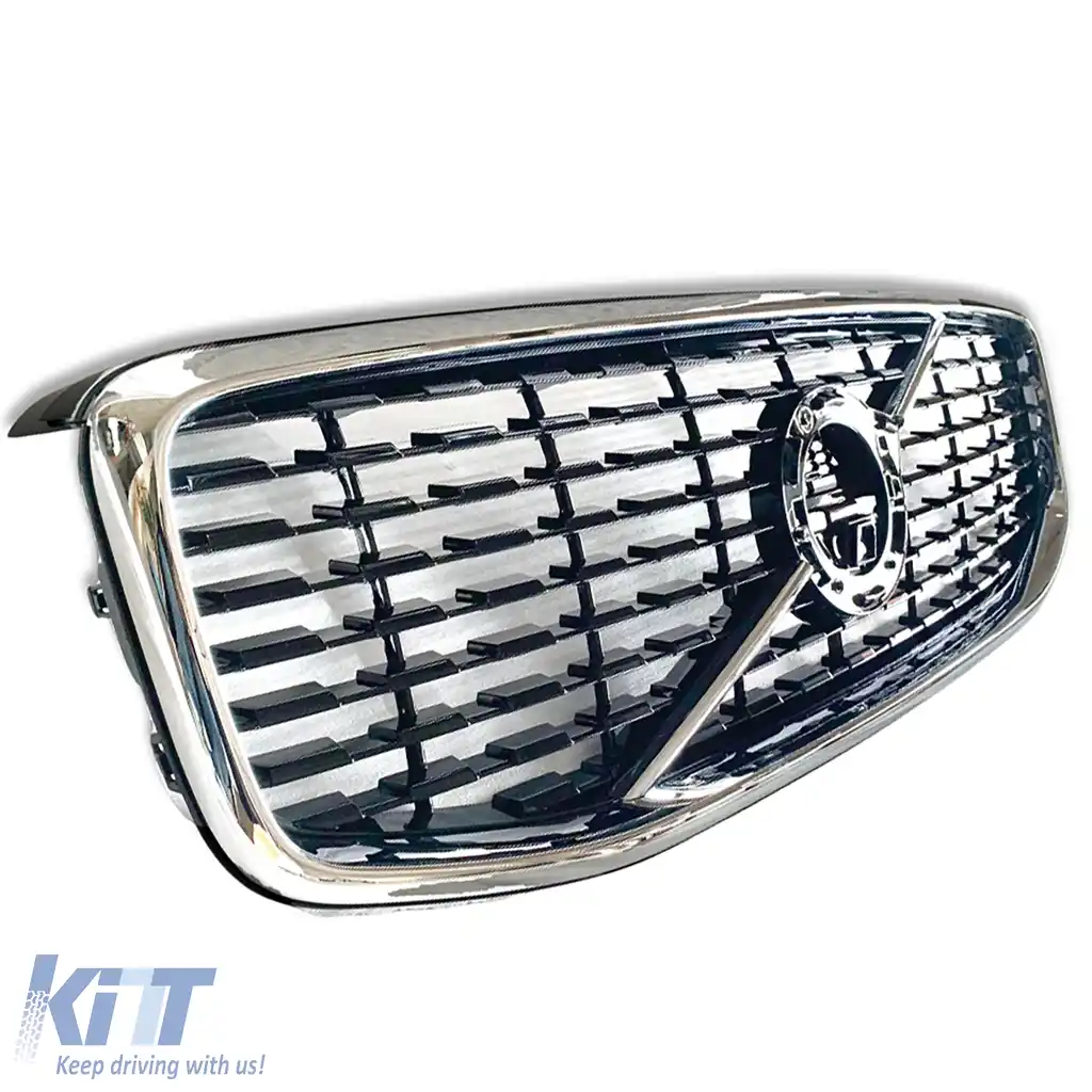 Grilaj radiator negru lucios cu cadru cromat, potrivit pentru Volvo XC60 II 2017-2021-image-6210298