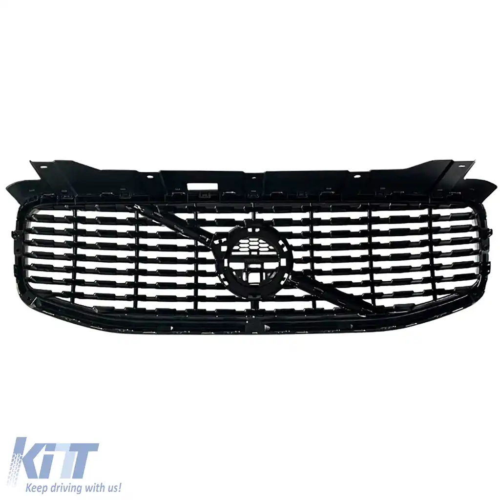 Grilaj radiator negru lucios cu cadru cromat, potrivit pentru Volvo XC60 II 2017-2021-image-6210299