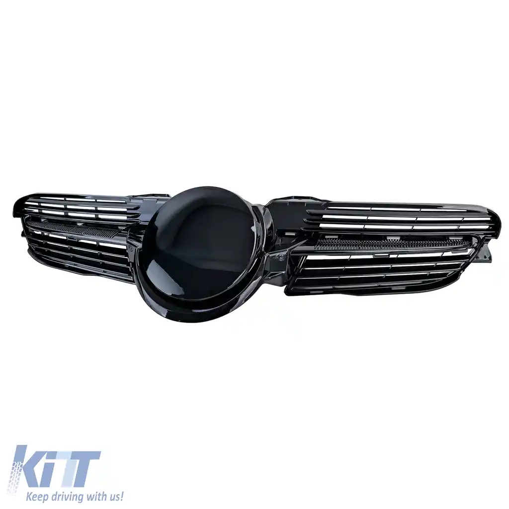 Grilaj radiator negru lucios potrivit pentru Mercedes SLK R171 2004-2007 pre-facelift-image-6210329